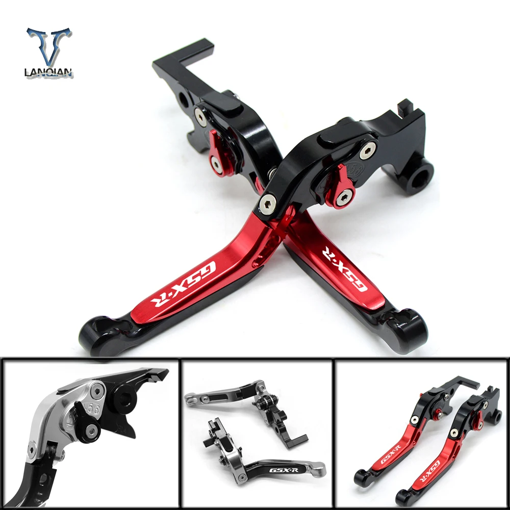 With logo GSX-R Adjustable CNC motorcycle brake clutch lever For SUZUKI GSXR600 GSXR750 GSXR 2006 2007 2008 2009 2010