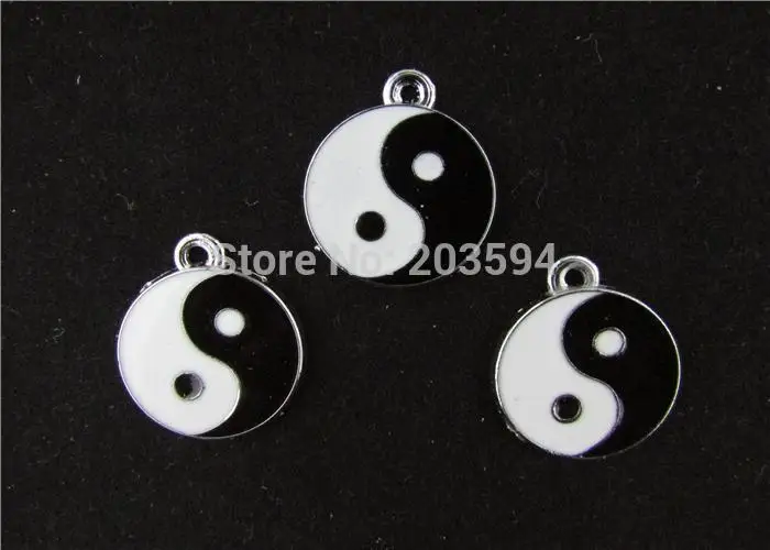 

AE199 100Pcs Mixed Enamel Taiji Eight Diagrams Charms Pendants Pet Charm for Necklace yin yang Charm