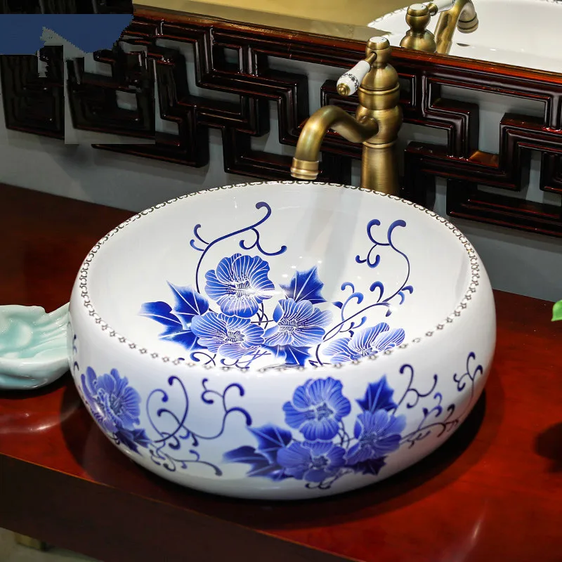 China Handmade Lavabo Ceramic Washbasin Europe Luxurious Artistic Bathroom Sink porcelain hand wash basin (11)