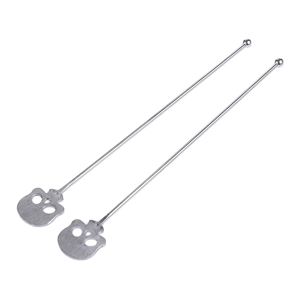 2pcs/Set!!! Creative Cocktail Wine Glass Stirring Sticks Skull Mixing
