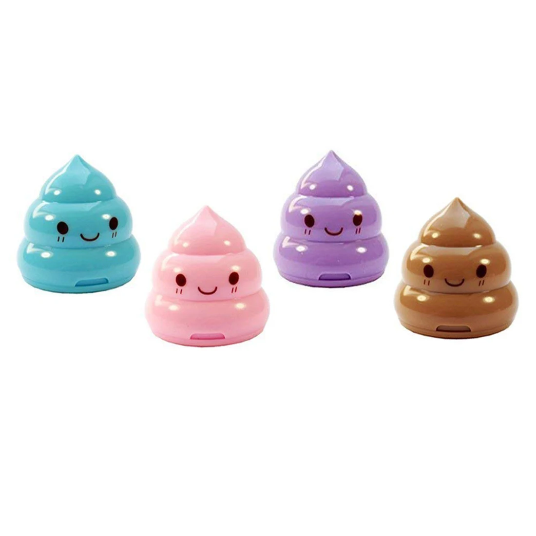 

3PCS Cute Creative Pencil Sharpener 2 Holes Pattern of Poop-Random Color