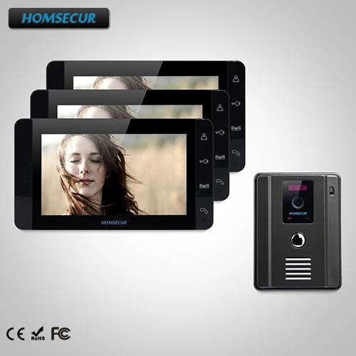 

HOMSECUR 7" Hands-free Video Door Phone Intercom System+One Button Unlock TC011-B + TM703-B