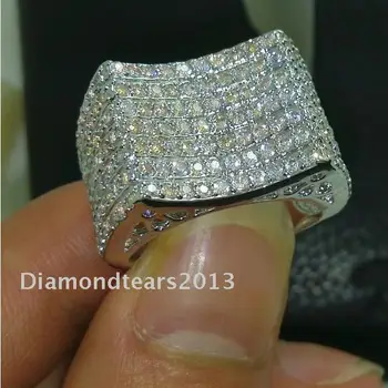 

Size 6-10 Luxury Jewelry Brand design 168pcs Full AAA Cubic Zirconia 10kt white gold filled Women Wedding Ring For Lover gift