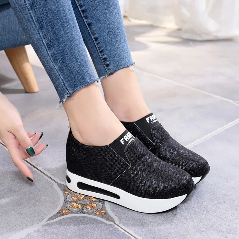 

Women Flat Shoes Thick Bottom Shoes Slip On Ankle Boots Casual Platform Sport Shoes High Quality Female Soft Casual Flat Shoes