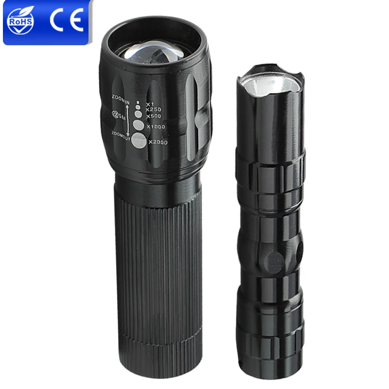 

3W Mini Penlight Waterproof LED Flashlight Torch Focus Lantern Portable Light Battery Powered Black Light Q5 Tactical Night Lamp