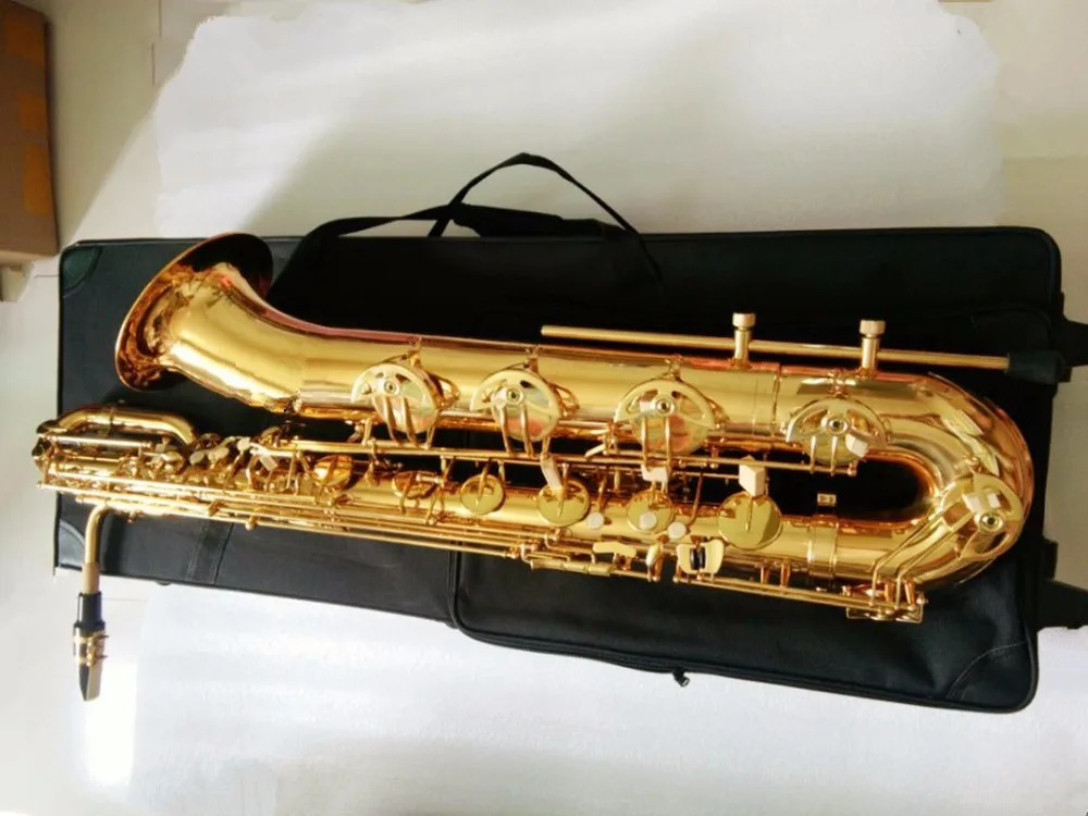 2018 Newest Original baritone saxophone straight professional golden Eb