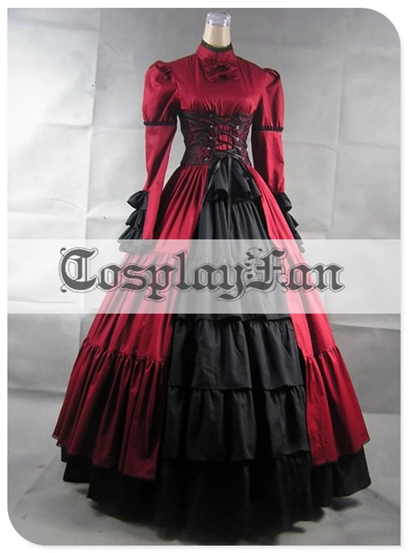 red and black victorian gothic dress