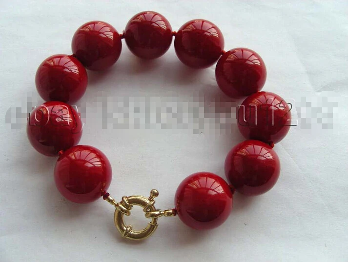 

Hot sell Noble- Huge!Natural 20mm Red Round Shell Pearl Bracelet!^^^@^Noble style Natural Fine jewe SHIPPING new >>free shipping