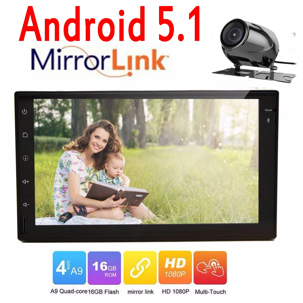 Sale Free camera + HD Android 5.1 Car Stereo 7 Inch car styling Double 2 Din Head Unit in dash GPS Navigation Audio Radio player 1