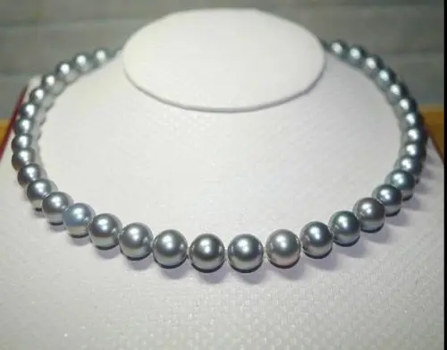 

Free Shipping >>>>> STUNNING TAHITIAN 11-12MM ROUND SILVER GREY PEARL NECKLACE 18INCH