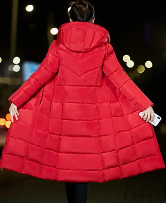rembourré Envoyer Long Noir Femmes Coréenne Style Genou gris rouge 2018 Sur Hiver Nouveau Épaississement Vêtements Coton Green blanc Le Livraison Manteau army pEqIwdp
