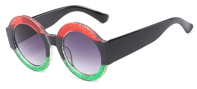 Мужская и женская круглая оправа sunglasssesбрендовый дизайн черная зеленая красная