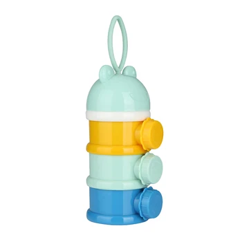 

NICEXMAS Baby Milk Powder Box Food Grade Plastic Food Supplement Portable 3 Layers Mini Light Box (Blue)