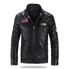 2017 neue Herbst/winter männer Leder Motorrad-jacken Männer Plus Größe Schwarz Khaki Große Größe Schlank Kragen mantel MA391
