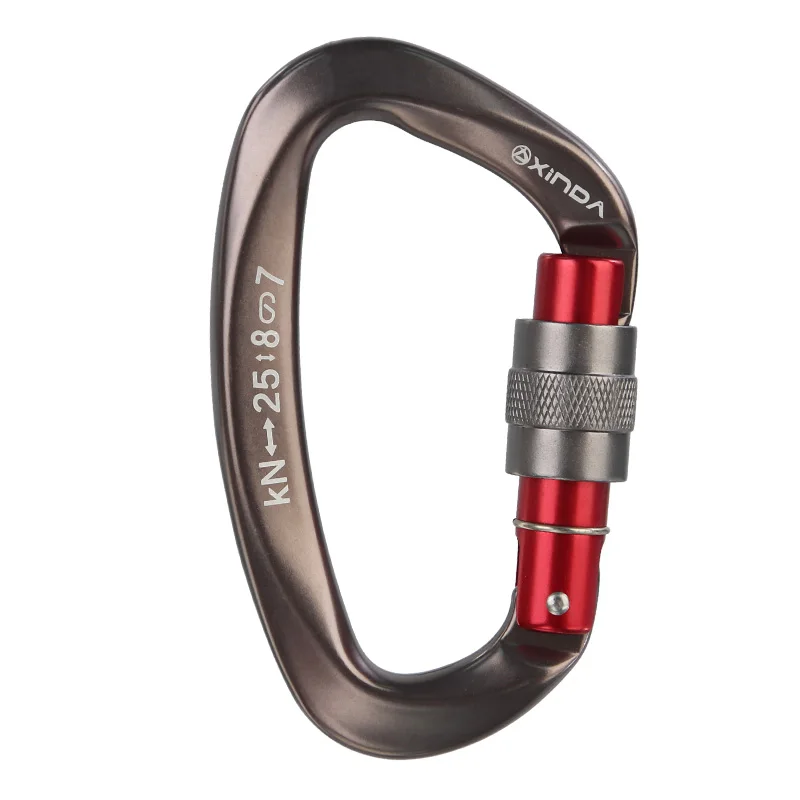 Climbing carabiner 25kN D-Shape Carabiner Climbing Security Safety Buckle Screw Gates