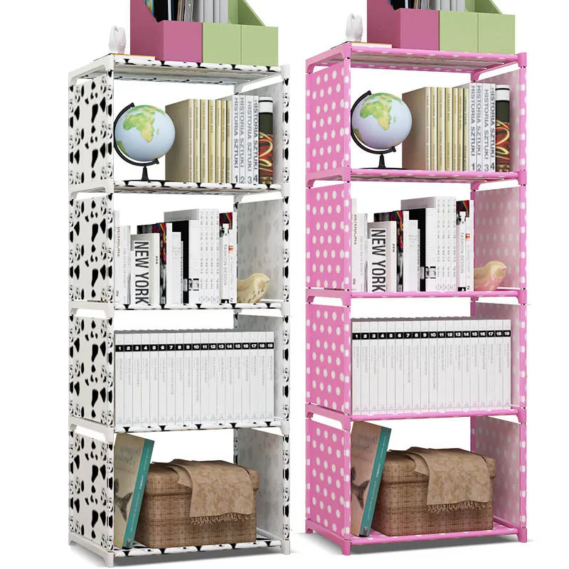 Best Multifunctional simple bookshelf stainless steel rack Living room Study Decorating Bookcase Bedroom storage rack Home Furniture
