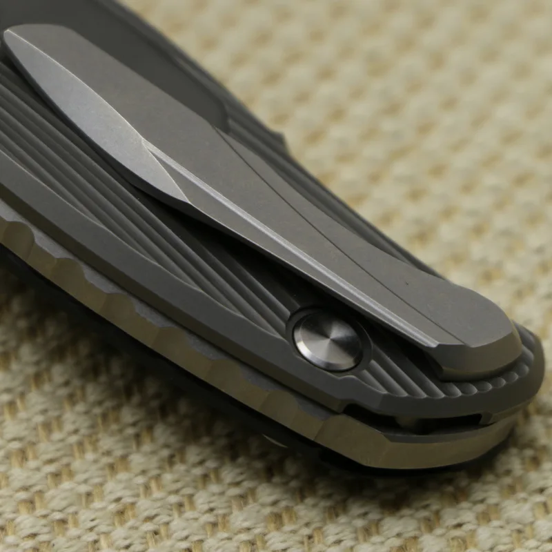 Зеленый шип на заказ HATI M390 F95 складной нож углеродное волокно 3D титановая ручка для кемпинга Открытый нож для фруктов EDC инструмент