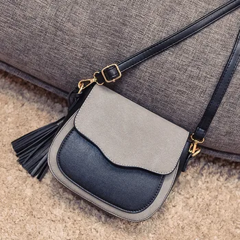

New Vintage Woman Mini Trendy Retro Shoulder Bags Locomotive Colouring Crossbody Flap Bags Lady Messenger Elegant Tassel Purse