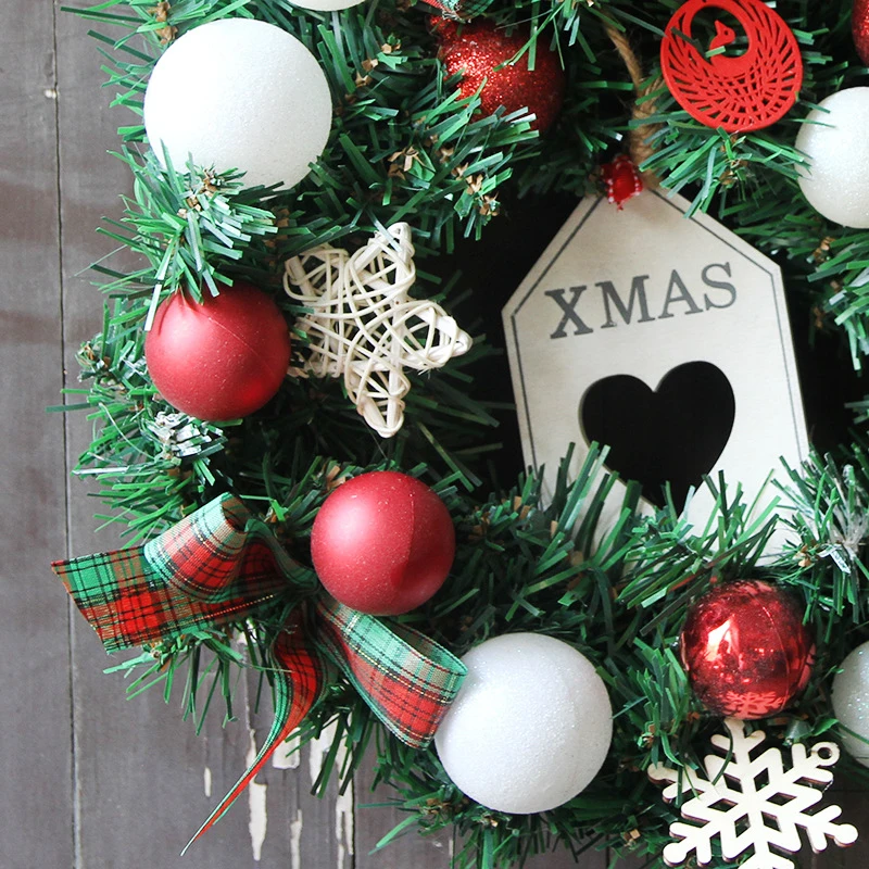 Рождественский венок украшение для дома 30 см Санта Снеговик Олень Grand Xmas Tree Drop орнамент дверной кулон Navidad Декор