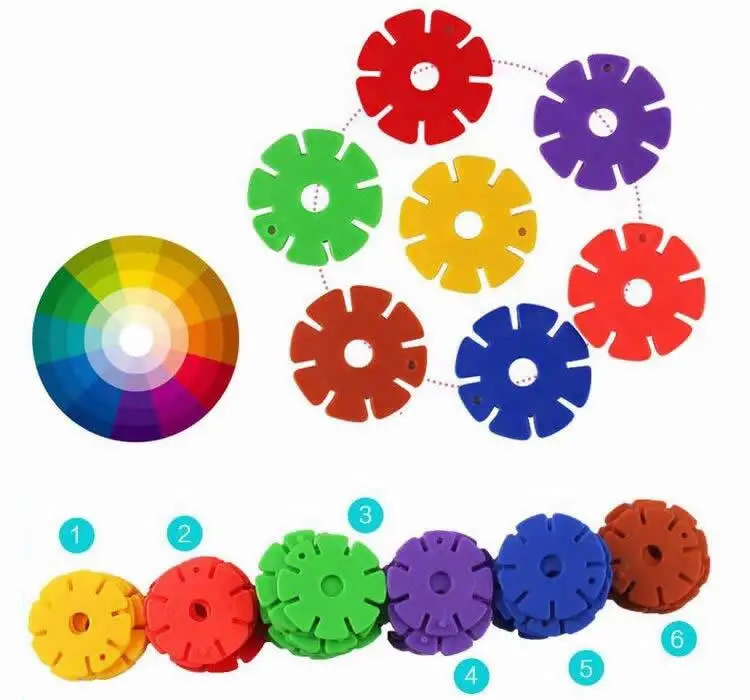 100pcs/Set Plastic DIY Snowflake Puzzle Building Blocks Kids Educational Toys VC 