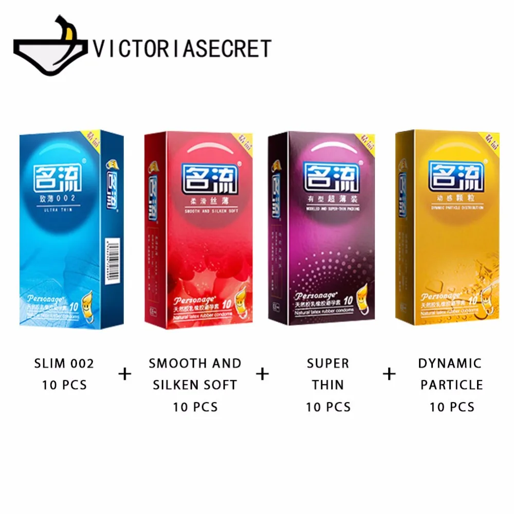 40 Pcs 4 Types Penis Condoms G spot Delay Ejaculation Condoms Cock Ring Erotic Penis Sleeve Sex Toy for Men Sex Products Dildo