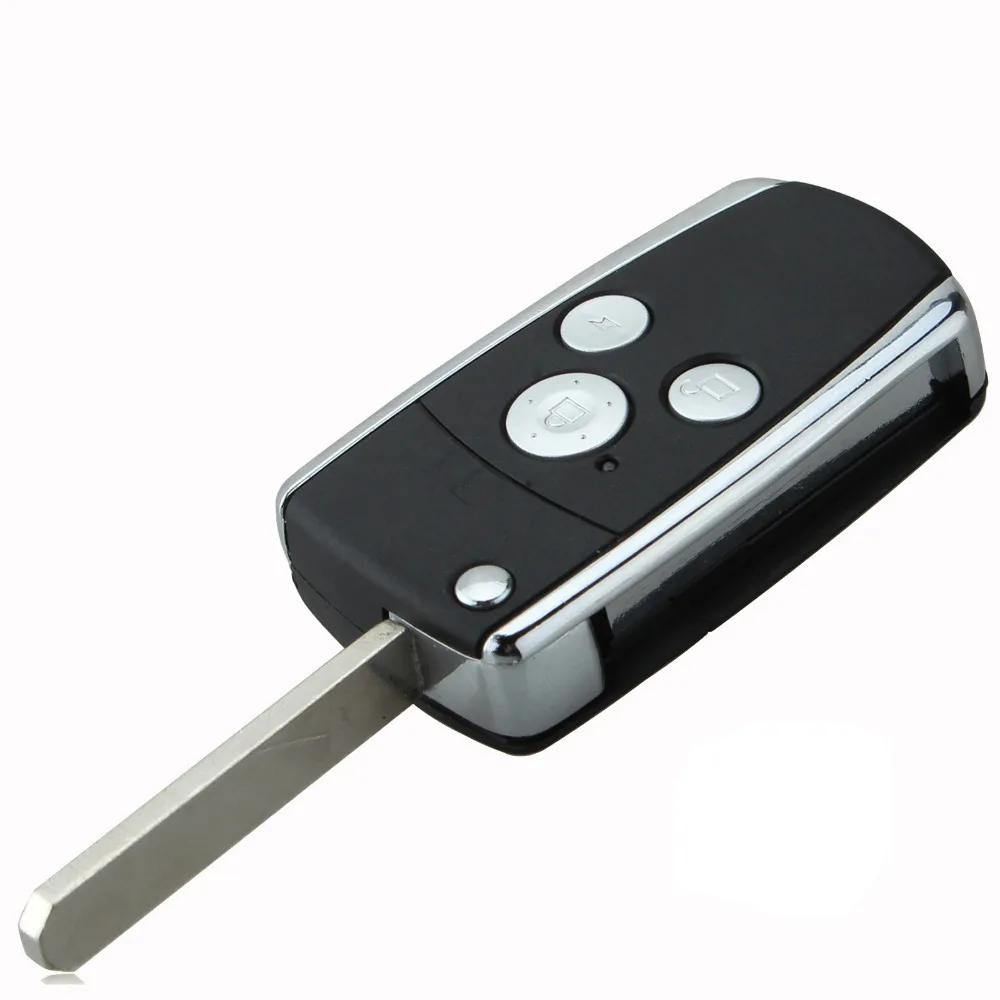 Модифицированный откидной складной неразрезанный дистанционный Автомобильный ключ чехол Fob 3 кнопки для Honda для JAZZ/CRV Odyssey CIVIC ACCORD