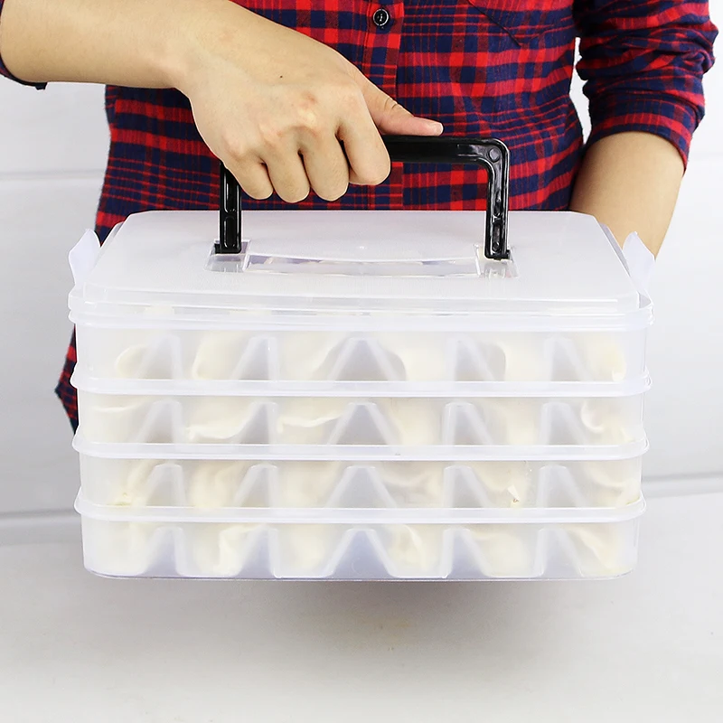 

BNBS 1116 four layers Storage holder Wheat Straw Eggs Dumplings Storage Tray Sub-grid Fresh Refrigerator Crisper Box With handle