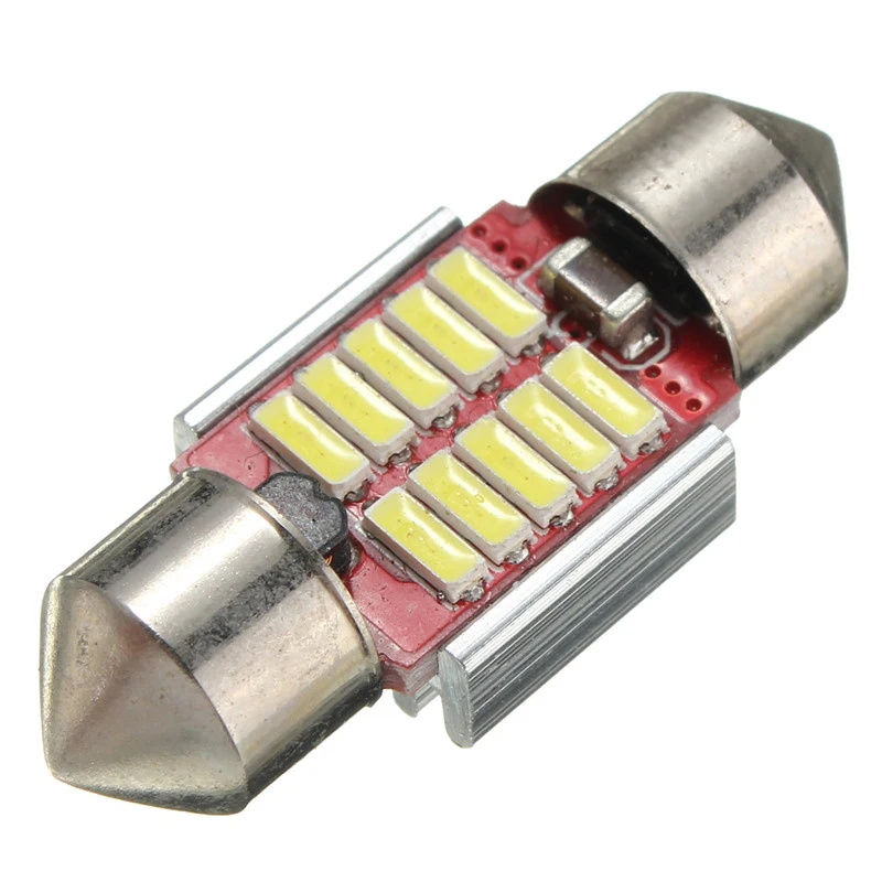 Авто светодиодный гирлянда 31/36/39/41/42 мм 4014 10/12 SMD белый красные, синие автомобиля C5W 6418 12V Canbus для Чтения Купол дверь номерных знаков лампы