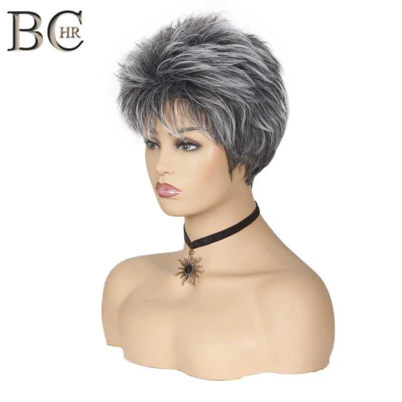 BCHR 6 дюймов короткие парики прямой синтетический парик для женщин Омбре парик с каскадными слоями волос