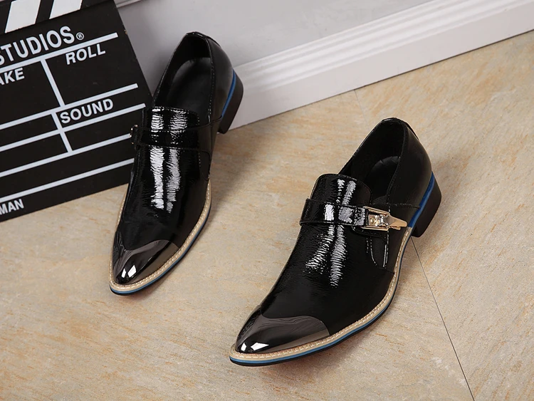 46 Sapatos 1 Negócios Grandes Us12 3 Festa Moda Casual De Apontou Carreira Couro Novos Trabalho Homens Brilhantes Fivela 2 Estaleiros Homem Toe HTUYqfw