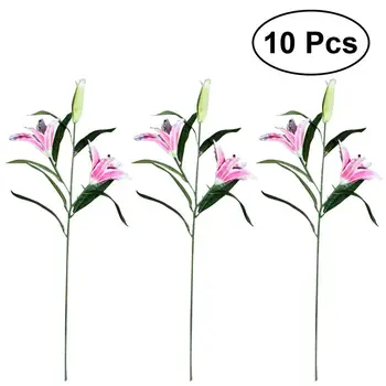 

BESTOYARD 10pcs Real Touch Realistic Artificial Lily Flowers Bridal Bouquet Simulation Silk Fake Flowers for Home Wedding Decor
