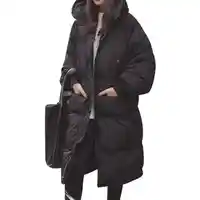 Oversized Coats Black Winter Jacket Women Plus Size 3XL Hoodies Warm Cotton Padded Jacket Women Parka Long Ladies Coats C4999