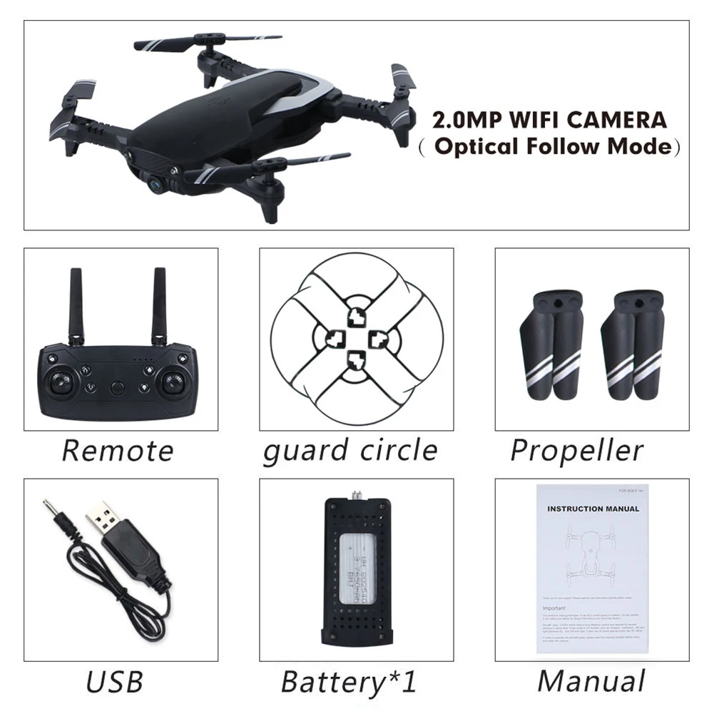 

Small Aerial Photography WIFI Wide Angle Headless Mode Foldable Arm LED Lighting RC Helicopter 2.4GHz Drone APP HD Camera Toys