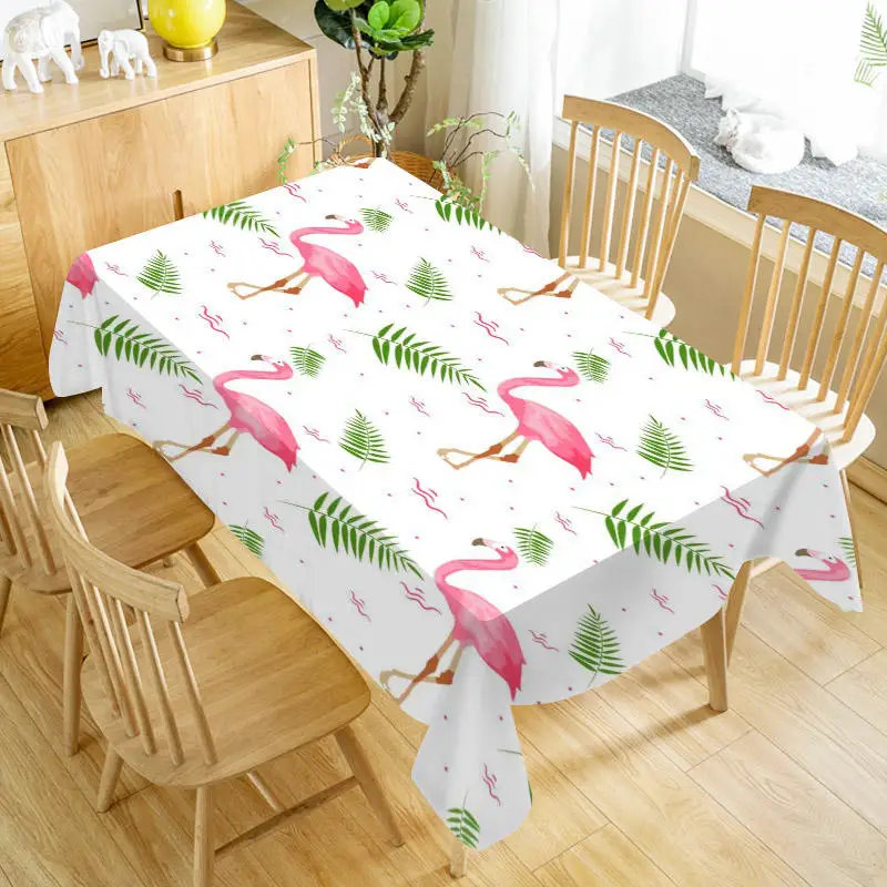 

Custom Flamingo Table Cloth Oxford Print Rectangular Waterproof Oilproof Wedding Decorative Home Decor Table Cover 140x250CM