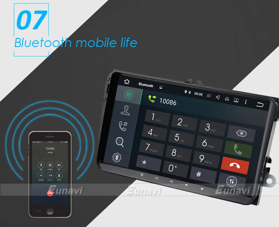 Flash Deal Eunavi 2 Din 9 inch Quad core Android 8.1 car dvd GPS for VW Polo Jetta Tiguan passat b6 cc fabia mirror link wifi Radio  in d 11