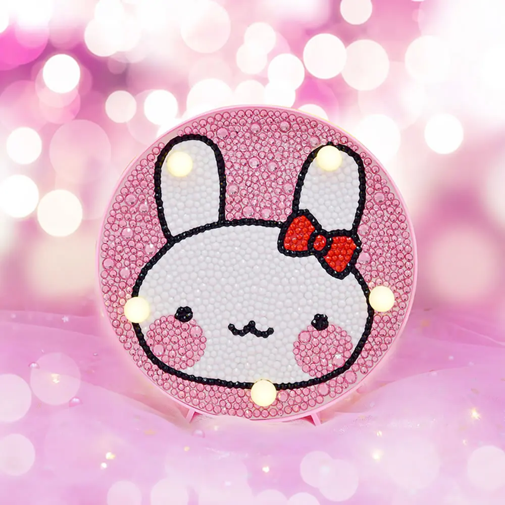 

5D diamond painting Led diamond embroidery Diy new arrival cartoon Rabbit bow for children sale mosaic Gift children birthd
