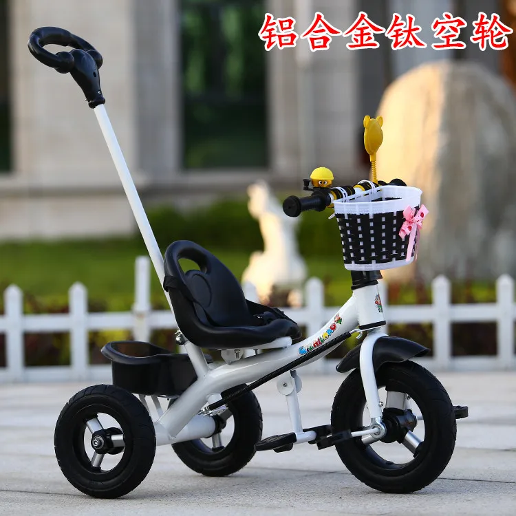 Детский трехколесный велосипед трицикл со съемной ручкой детская тележка велосипед с регулируемым сиденьем детский подарок - Цвет: based on photo5