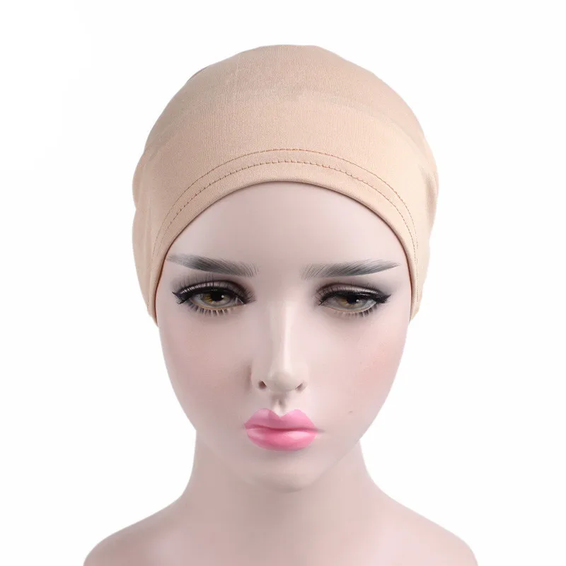 Женская эластичная Шапка-тюрбан с твердым цветком, шапка Хемо, головной платок, головной убор, головной убор для больного раком, аксессуары для выпадения волос