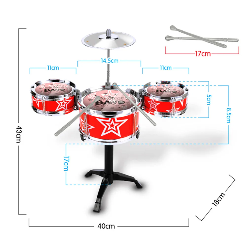 Музыкальные инструменты классический джаз барабанный барабан детские музыкальные игрушки детские игрушки для малышей образовательная интерактивная игрушка
