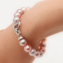10-11 мм смешанный цвет натуральный пресноводный жемчуг браслет AAA