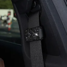 

3 Pieces Car Seat Belt Clip Anchor Car Styling Rhinestone Diamond Seat Belt Elastic Adjuster Multi Color