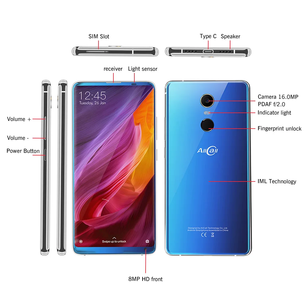  AllCall MIX 2 4G Mobile Phone Helio P23 Octa-Core 6GB RAM 64GB ROM 18:9 5.99 Inch FHD+ 16MP+8MP Wir