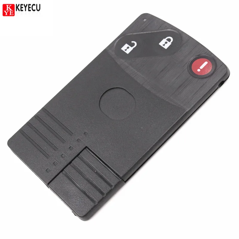 

KEYECU 2+1 Button BRAND NEW REPLACEMENT Shell Smart Card Remote Key Case Fob for MAZDA 5 6 CX-7 CX-9 RX8 Miata with logo