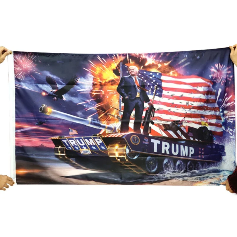 Флаг для печати флага Дональда держать Америка большой Дональд для президента США - Цвет: Белый