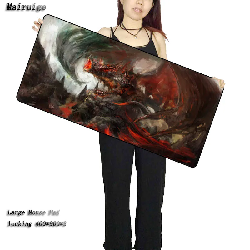 Mairuige Free Shipping Red Dragon Lock Edge Mouse Pad Game Large Mousepad Notbook Keyboard Computer
