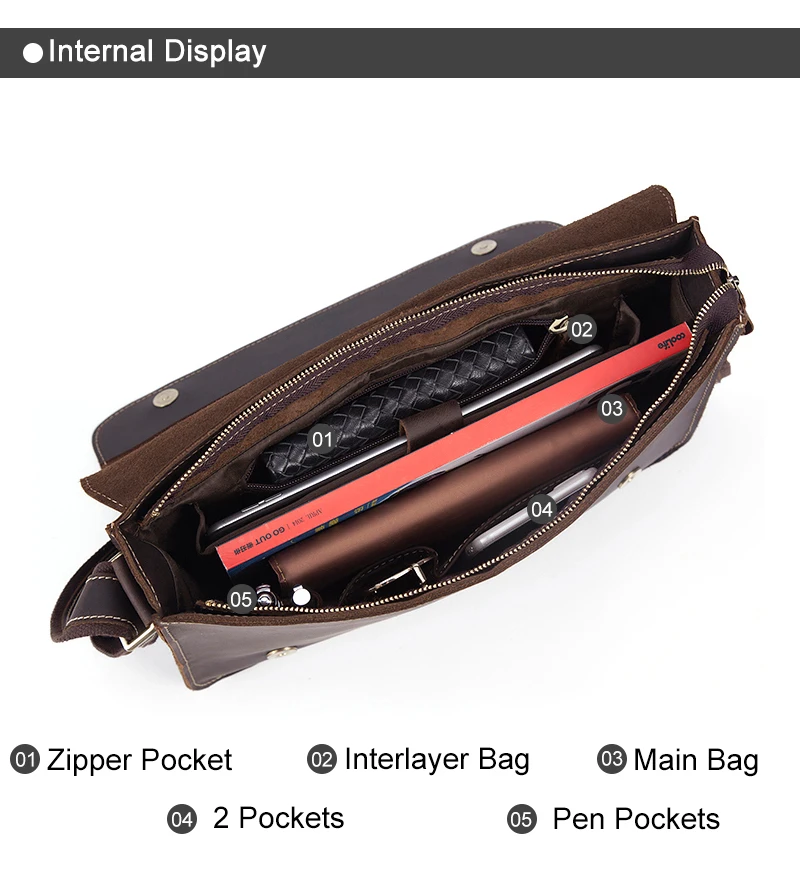WESTAL мужские портфели, сумка для ноутбука, кожаная сумка для работы в офисе, сумки-мессенджеры, мужские кожаные портфели Crazy Horse, деловая сумка