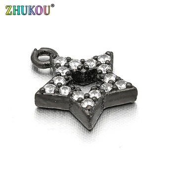 

8*10mm Handmade Cubic Zirconia Rhinestone Star Charms Pendant for Diy Jewelry Findings, Hole: 0.5mm, Model: VD2