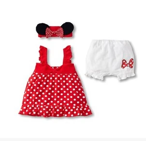 

baby girls minie mouse romper kids toddler clothes set