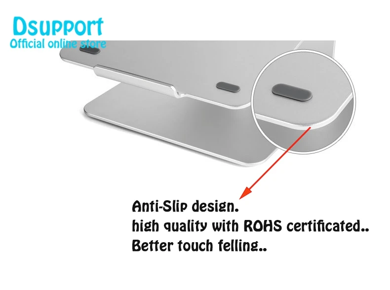 Dsupport AP-2 Алюминий 360 градусов вращающийся регулируемый угол подставки для ноутбука 15 градусов для дома/Office11-17 дюймов ноутбук