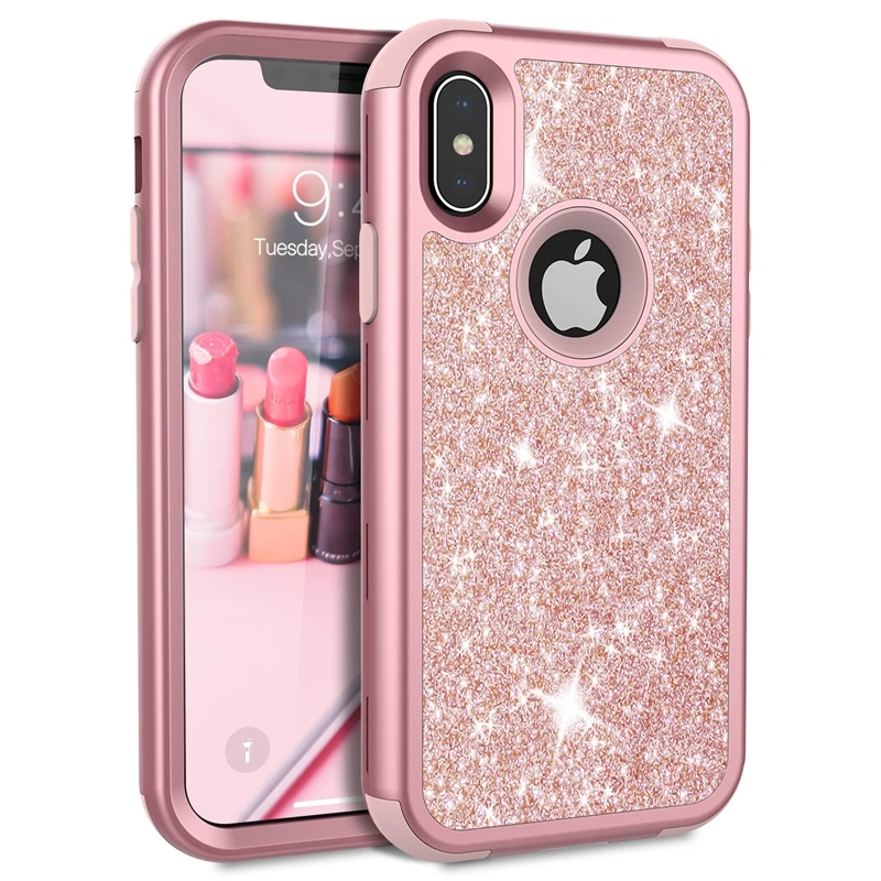 

Luxury Hard Case For iPhone 6 7 8 Plus X Case For iPhone X XS MAX XR Cases Bling Glitter PC Bumper Cover For Apple 6 6s 7 8 Plus